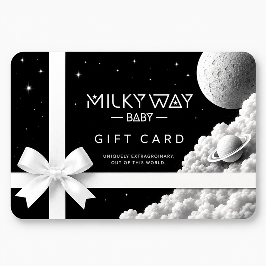 MILKY WAY BABY gift card packaging — luxury baby gift, Eclipse Collection
